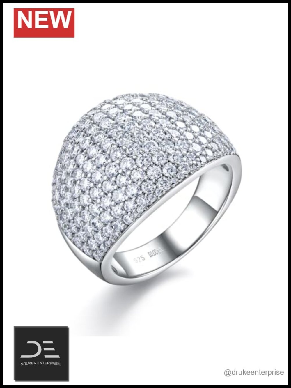 925 Sterling Silver Moissanite Wedding Band Ring Half Eternity